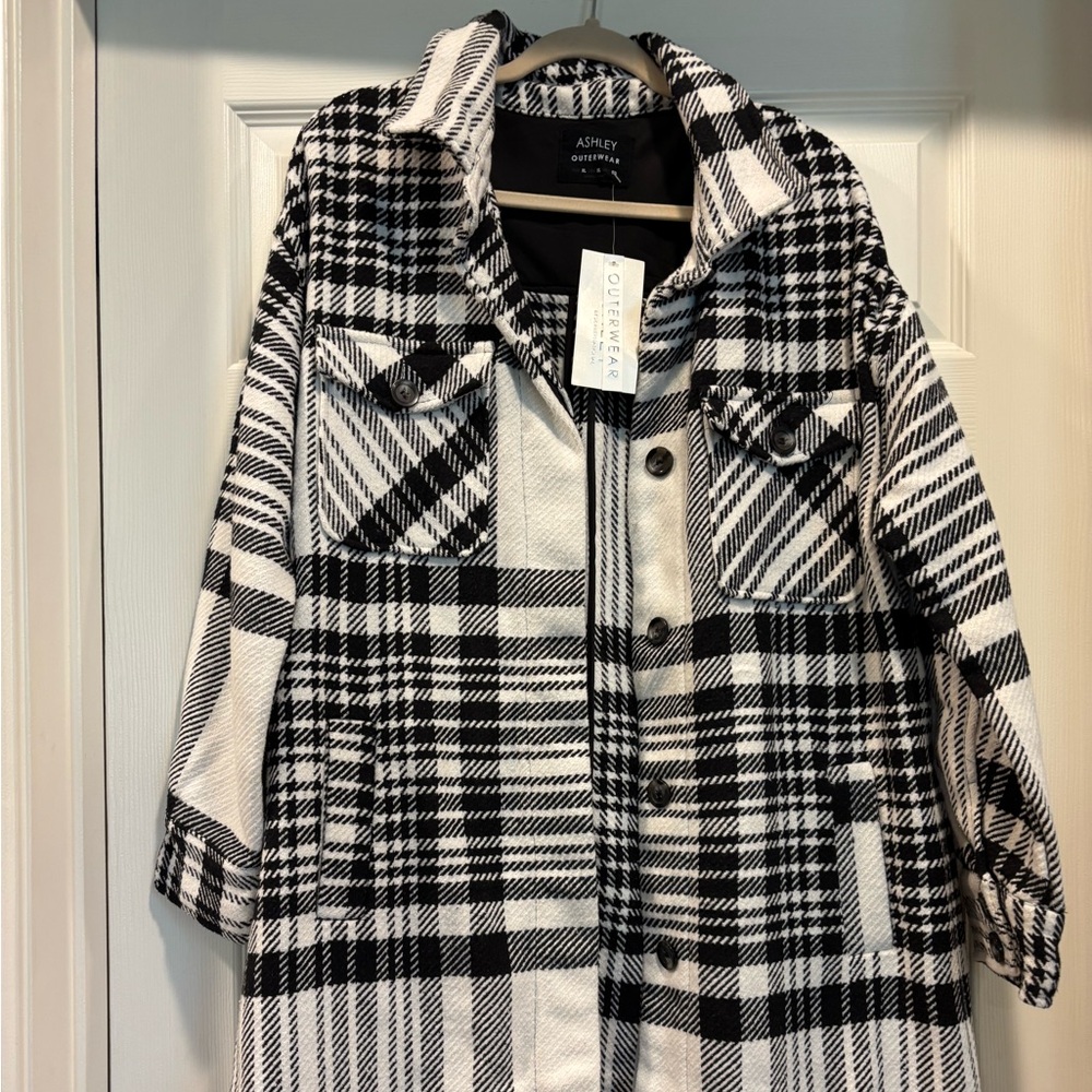 Ashley By 26 International Monochrome Plaid Outerwear